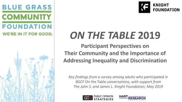 On the Table 2019 Participant Perspectives on
