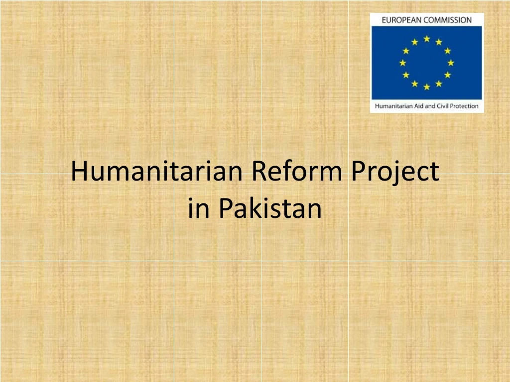 humanitarian reform project in pakistan