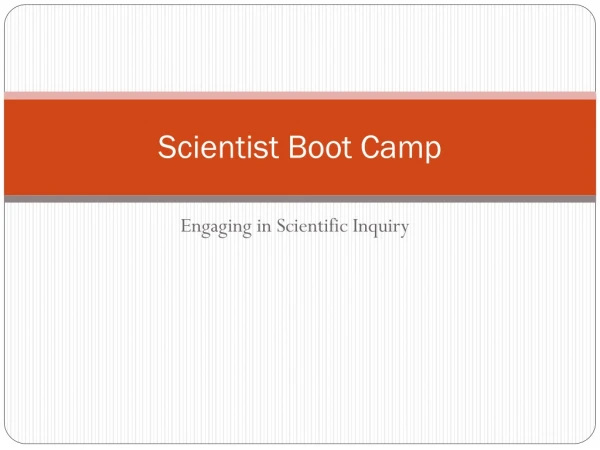 Scientist Boot Camp