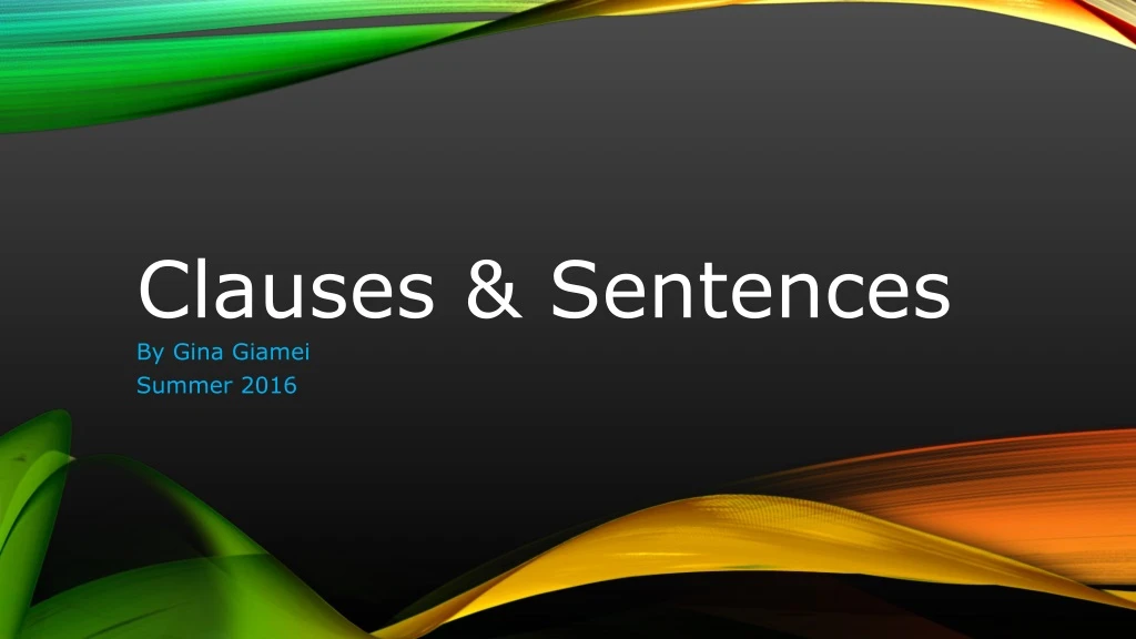 clauses sentences