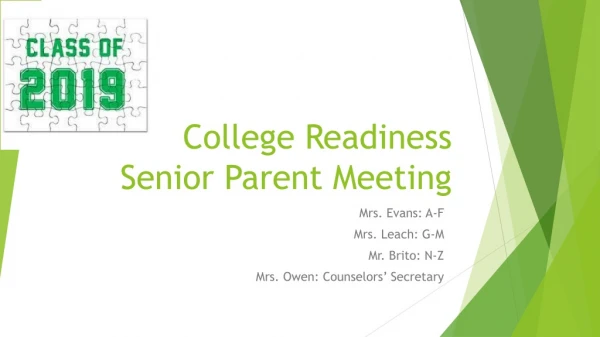 College Readiness Senior Parent Meeting