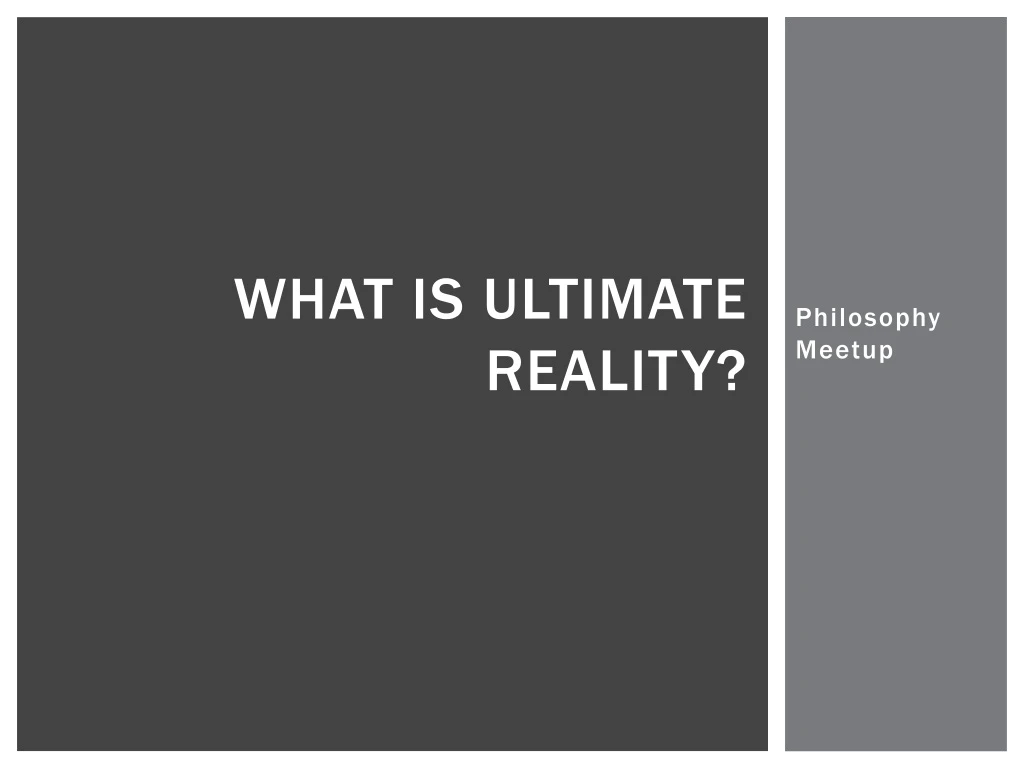 what is ultimate reality
