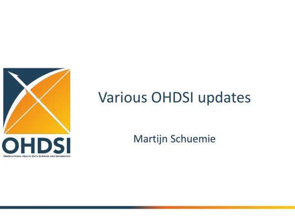 Various OHDSI updates