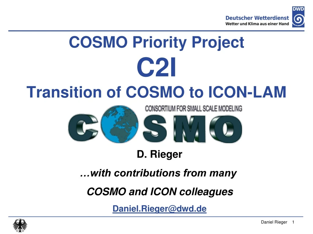 cosmo priority project c2i transition of cosmo to icon lam