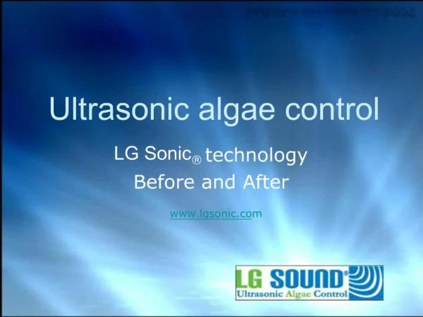 algae control LG Sonic