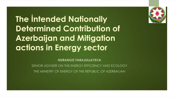 Nurangiz Farajullayeva senior adviser o n the energy Efficiency and ecology