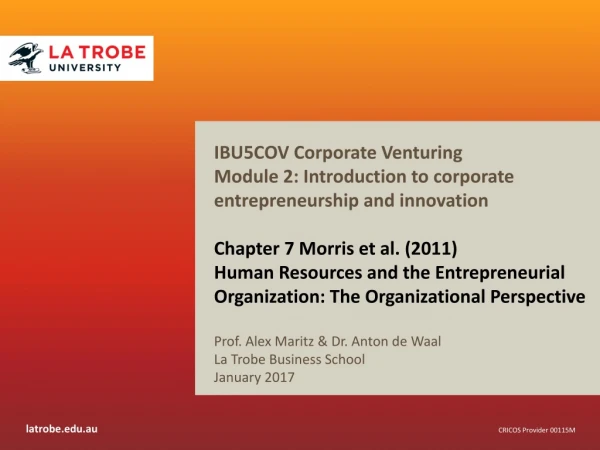 IBU5COV Corporate Venturing Module 2: Introduction to corporate entrepreneurship and innovation