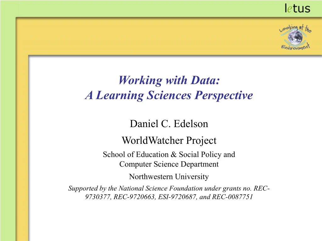 working with data a learning sciences perspective