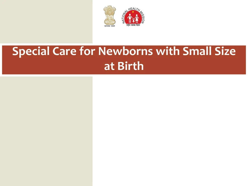 special care for newborns with small size at birth