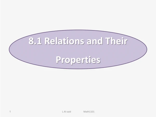 8.1 Relations and Their Properties