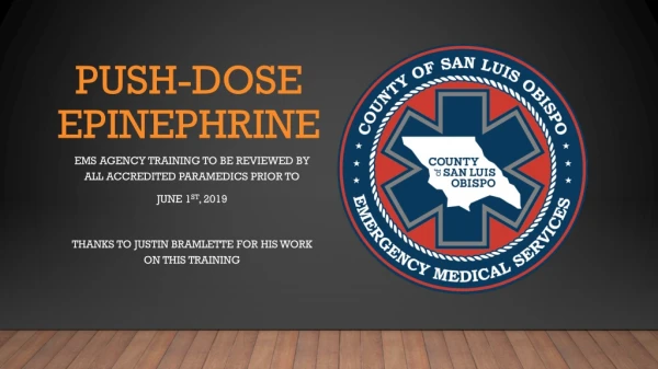 Push-dose epinephrine