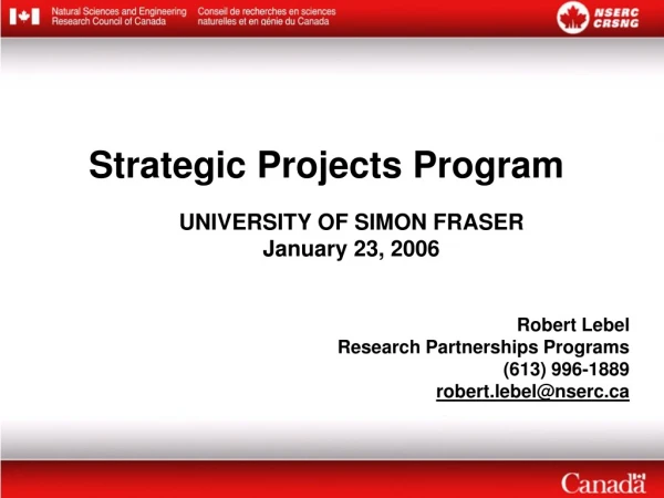Strategic Projects Program