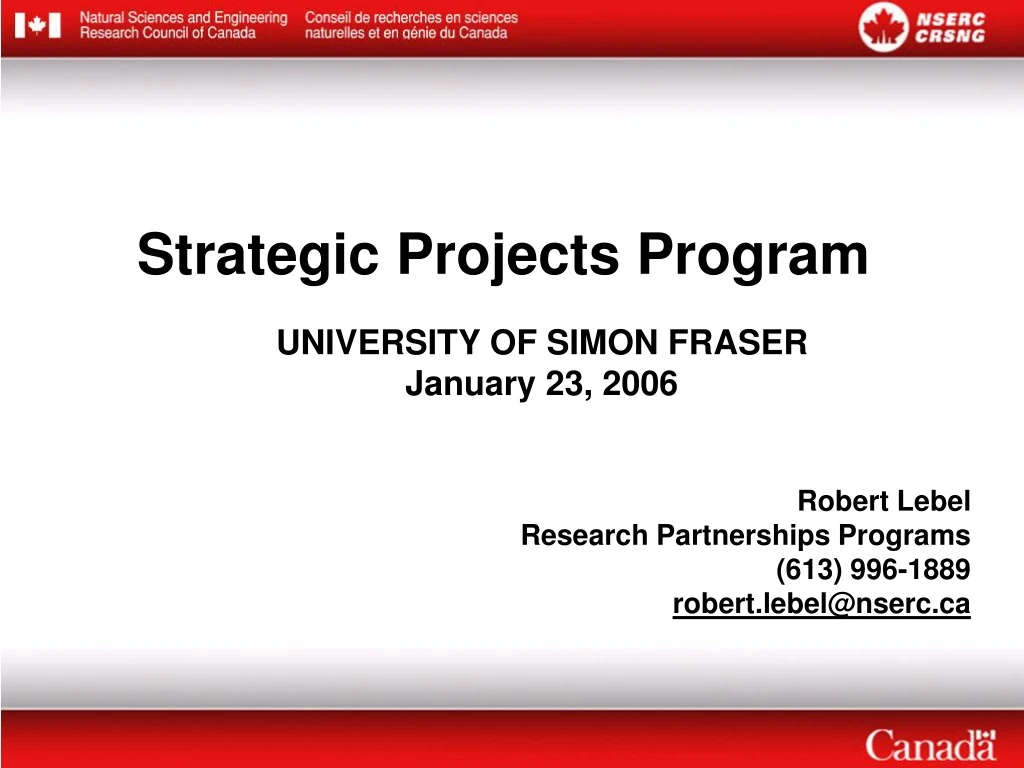 strategic projects program