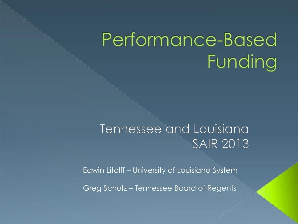 performance based funding