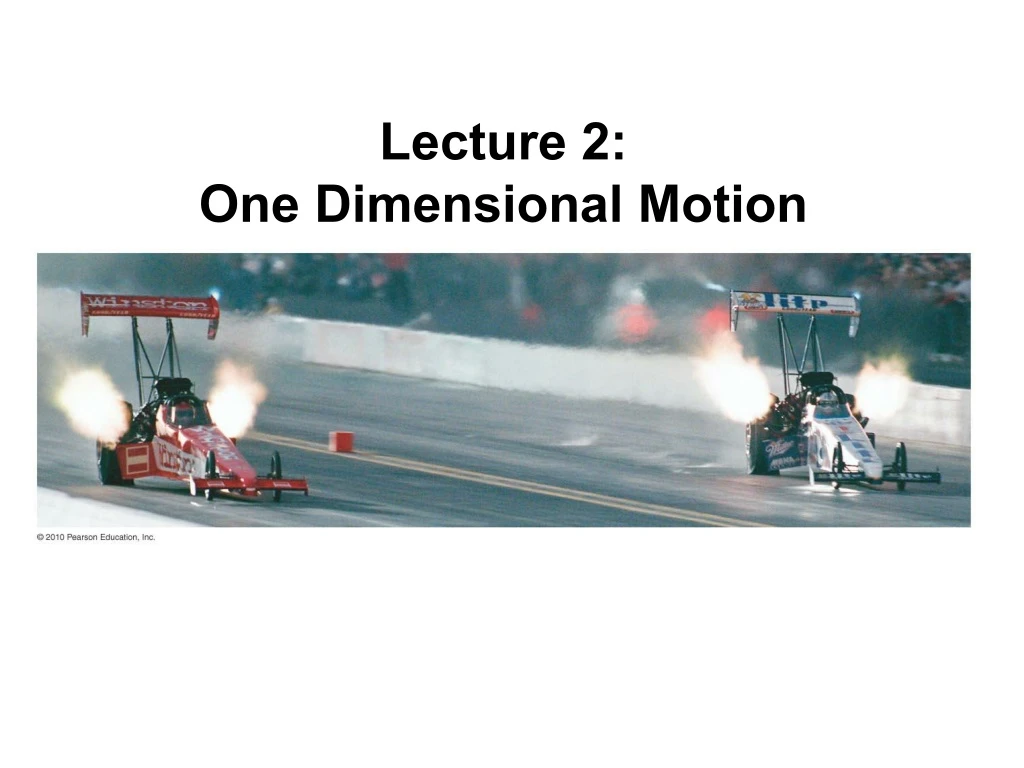 lecture 2 one dimensional motion