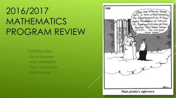 2016/2017 Mathematics program review