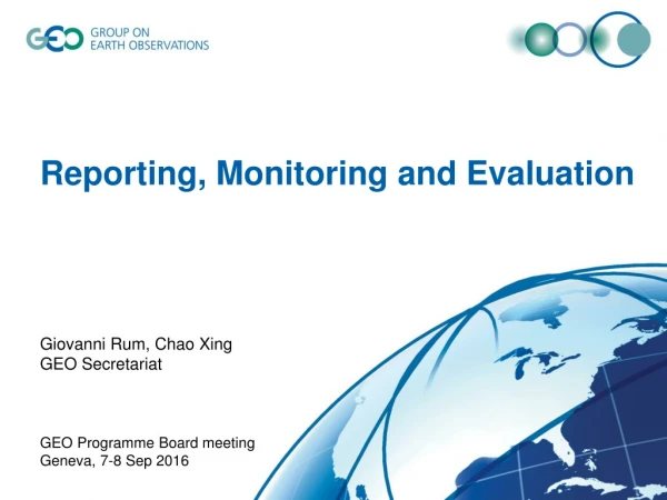 Reporting, Monitoring and Evaluation
