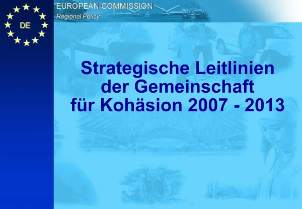 Strategische Leitlinien der Gemeinschaft f r Koh sion 2007 - 2013