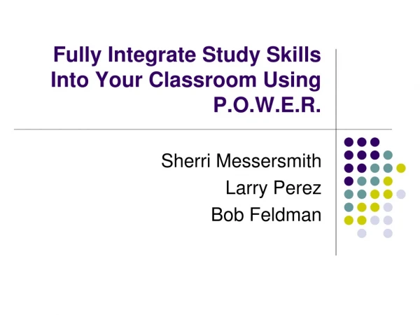 Fully Integrate Study Skills Into Your Classroom Using P.O.W.E.R.