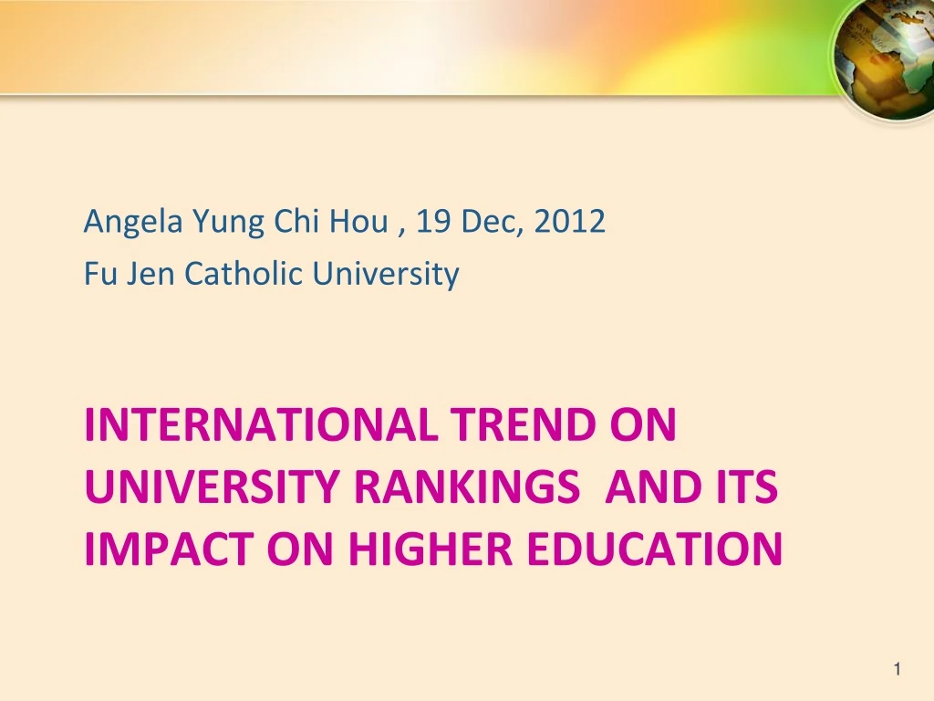 international trend on university rankings and its impact on higher education