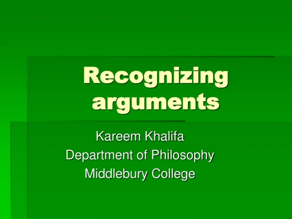 Recognizing arguments