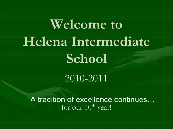 Welcome to Helena Intermediate School