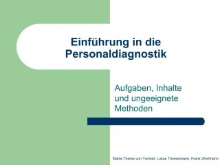 Einf hrung in die Personaldiagnostik