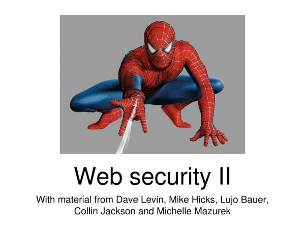 Web security II