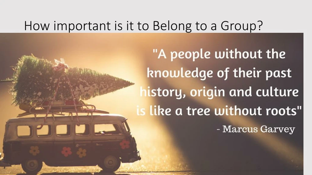 how important is it to belong to a group
