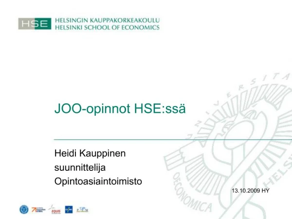 JOO-opinnot HSE:ss