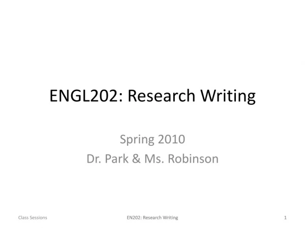 ENGL202: Research Writing