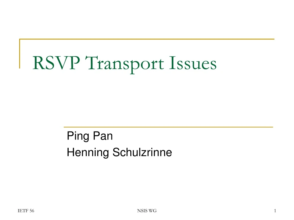 rsvp transport issues