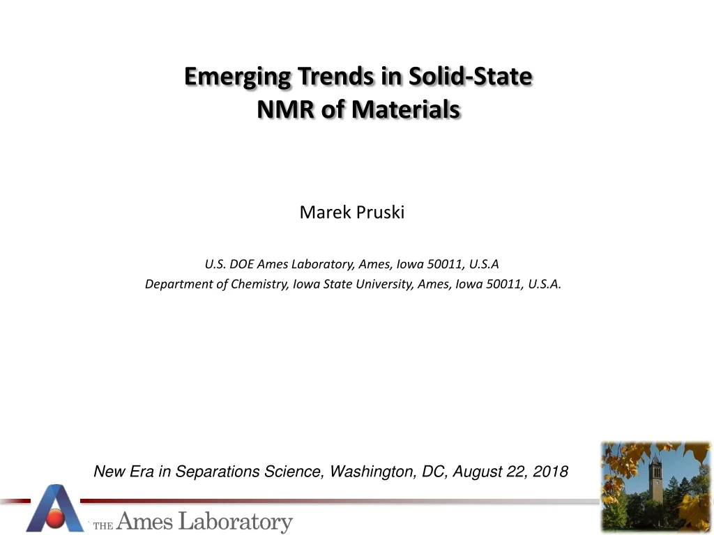 emerging trends in solid state nmr of materials