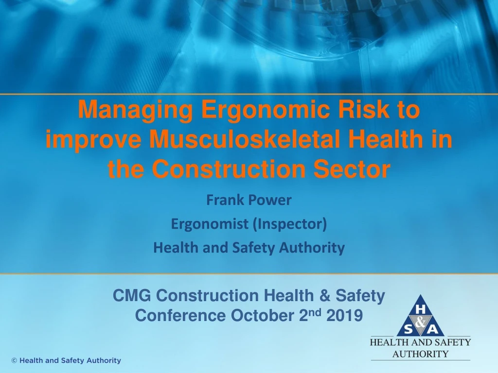 managing ergonomic risk to improve musculoskeletal health in the construction sector