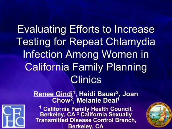 Evaluating Efforts to Increase Testing for Repeat Chlamydia Infection Among Women in California Family Planning Clinics