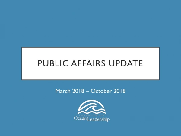 Public Affairs update
