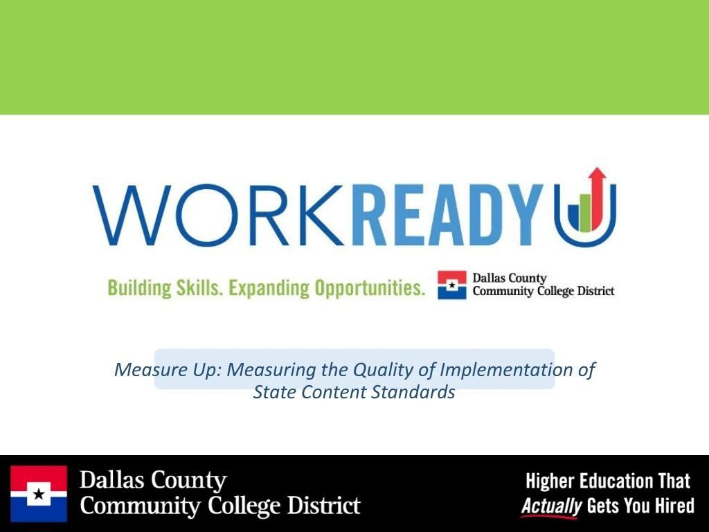 measure up measuring the quality of implementation of state content standards