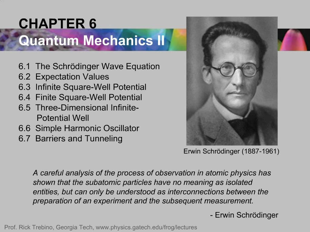 PPT - Lecture 3 The Schrödinger equation PowerPoint Presentation, free download - ID:5955028