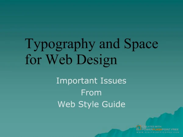 Typography and Space for Web Design