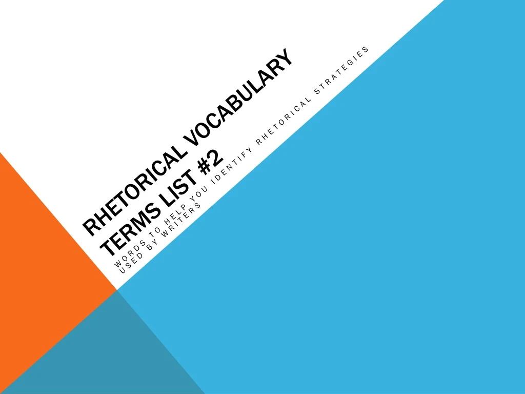 rhetorical vocabulary terms list 2