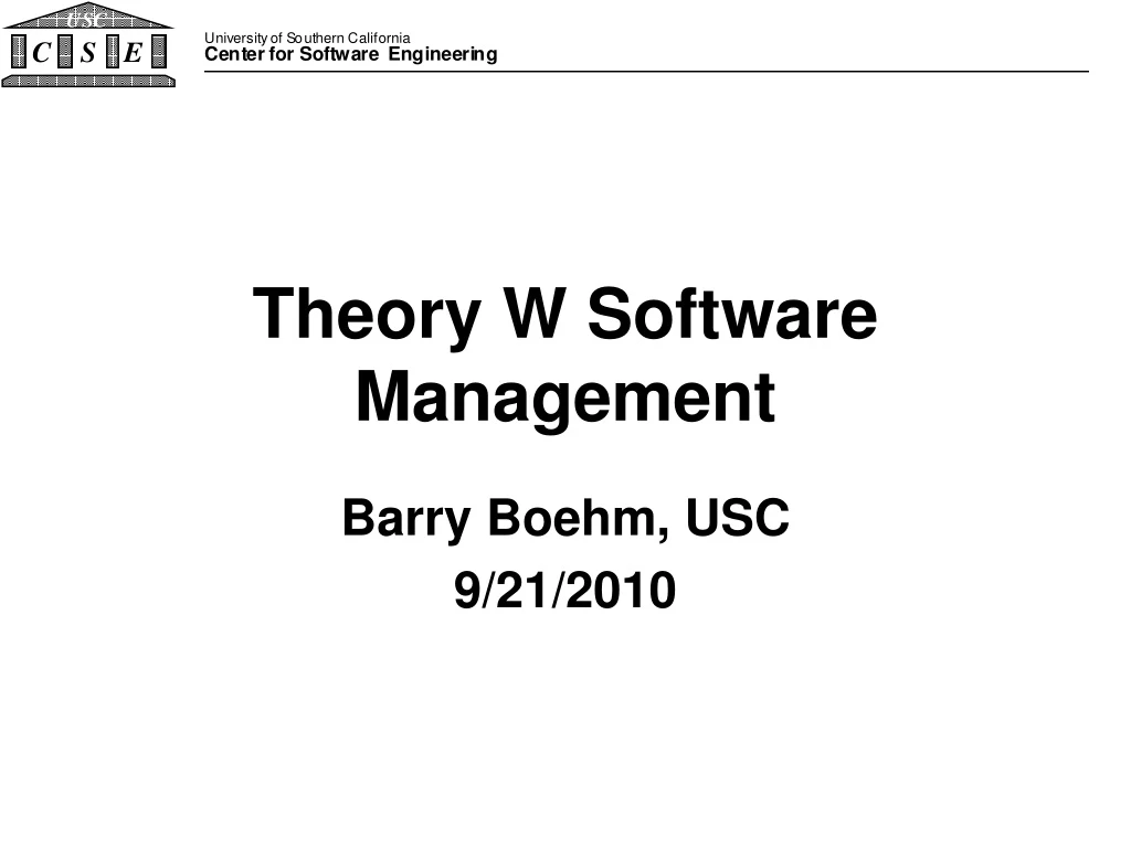 theory w software management