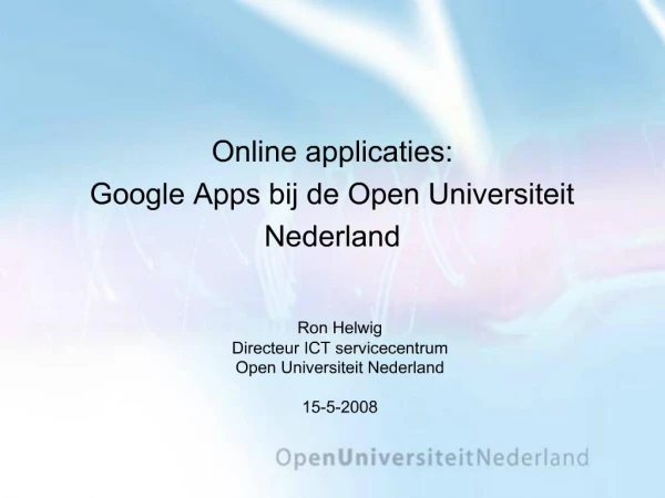 Online applicaties: Google Apps bij de Open Universiteit Nederland