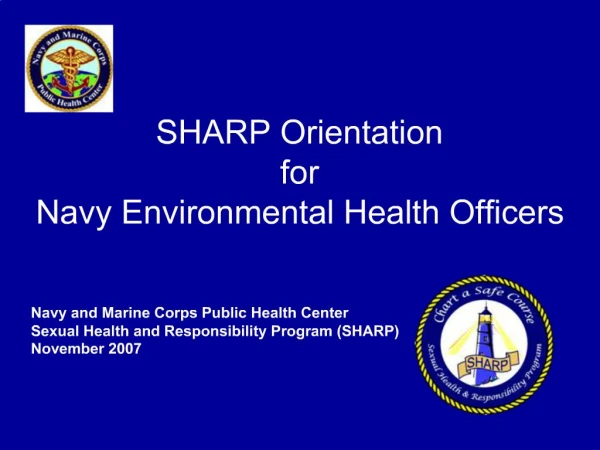 SHARP Orientation for Navy Environmental Health Officers