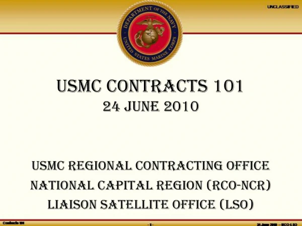 Usmc Contracts 101 24 June 2010
