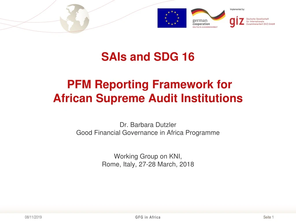sais and sdg 16 pfm reporting framework