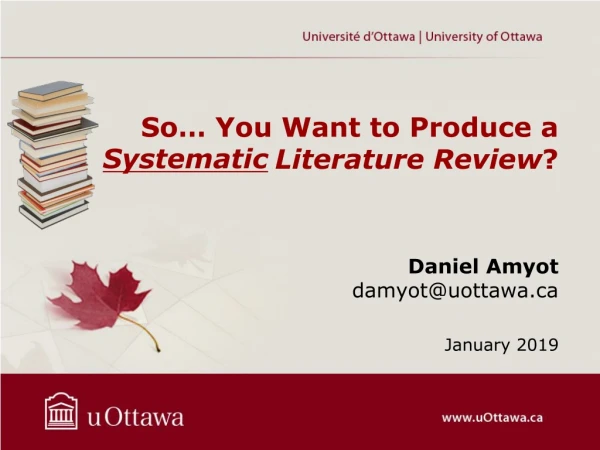 so you want to produce a literature review