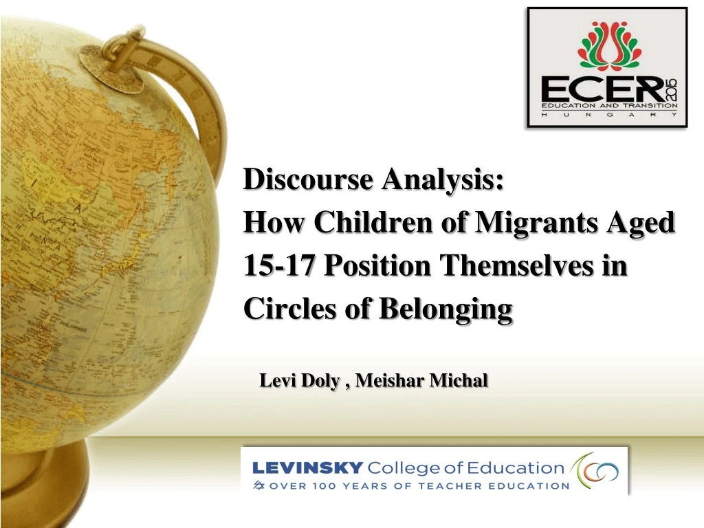 discourse analysis how children of migrants aged 15 17 position themselves in circles of belonging