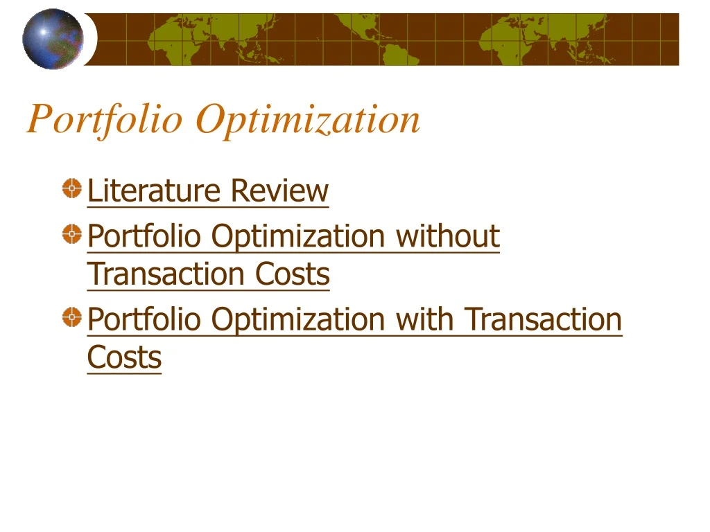 portfolio optimization