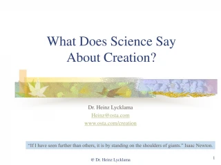What Does Science Say About Creation? - slide 1