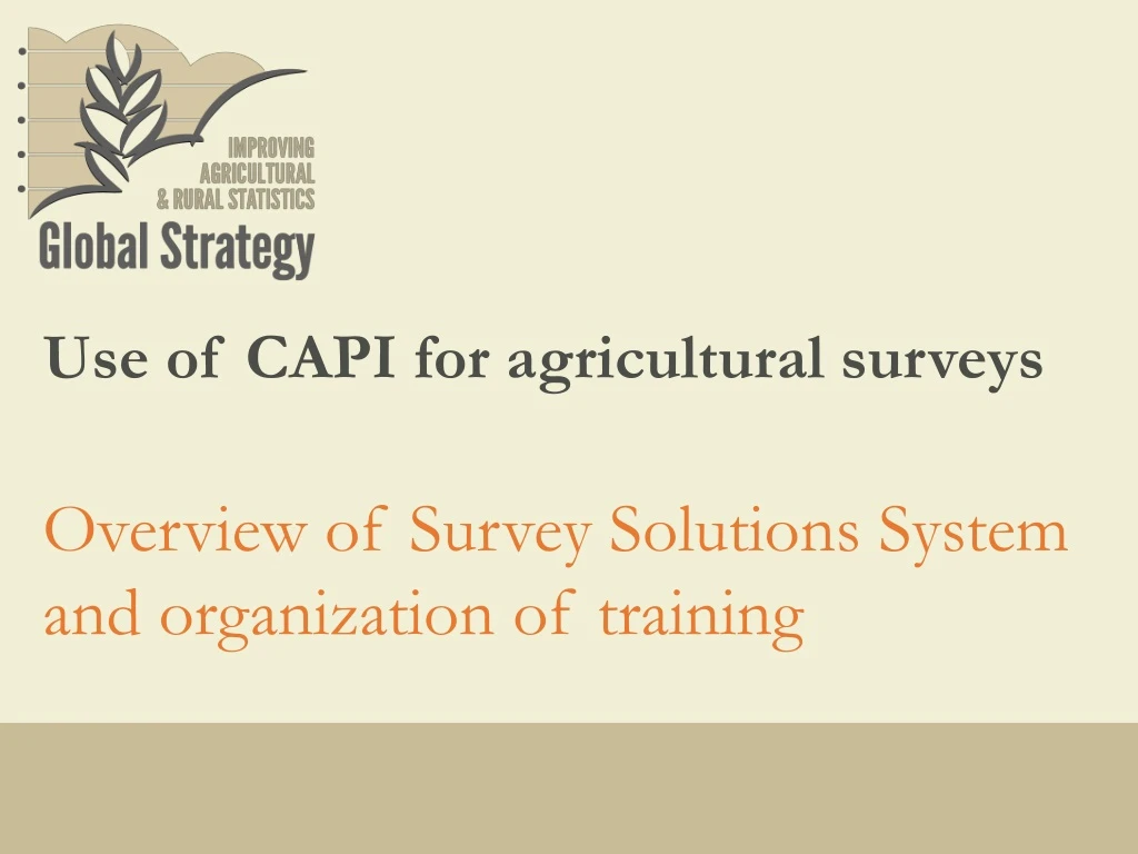 overview of survey solutions system